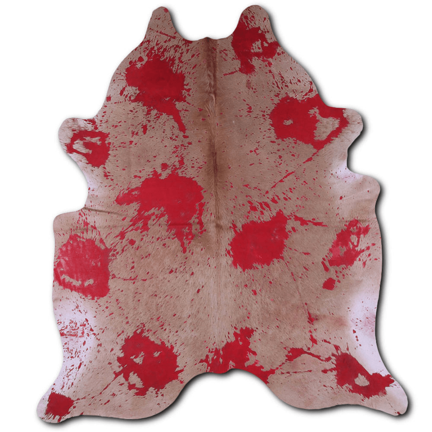 Acid Washed Distressed Red Cowhide Area Rug - 32-45 Sq Ft