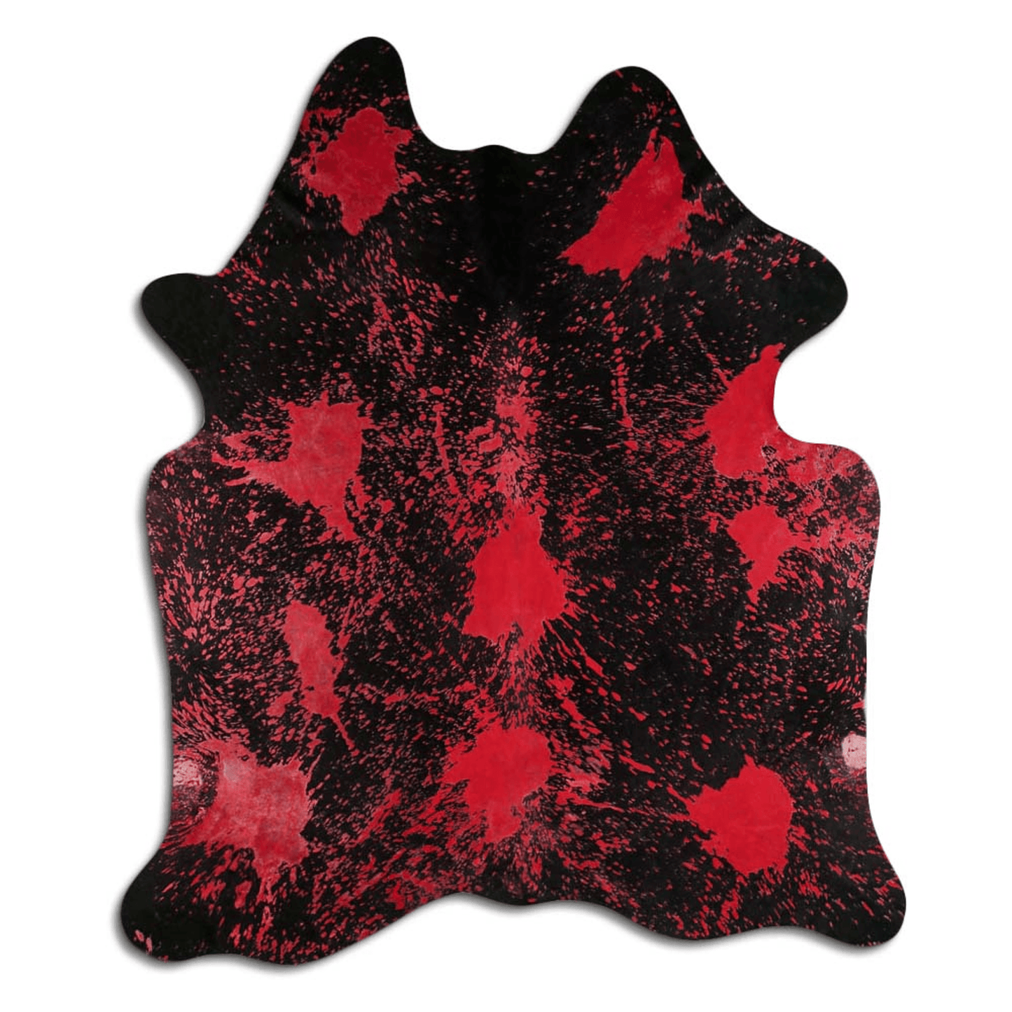 Acid Washed Distressed Red Cowhide Area Rug - 32-45 Sq Ft