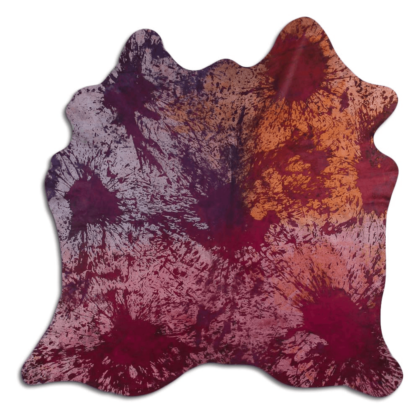 Distressed Pink Acid Washed Cowhide Area Rug