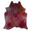 Distressed Pink Acid Washed Cowhide Area Rug