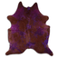 Distressed Purple Acid Washed Cowhide Area Rug