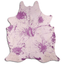 Distressed Purple Acid Washed Cowhide Area Rug