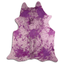 Distressed Purple Acid Washed Cowhide Area Rug