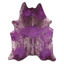 Distressed Purple Acid Washed Cowhide Area Rug