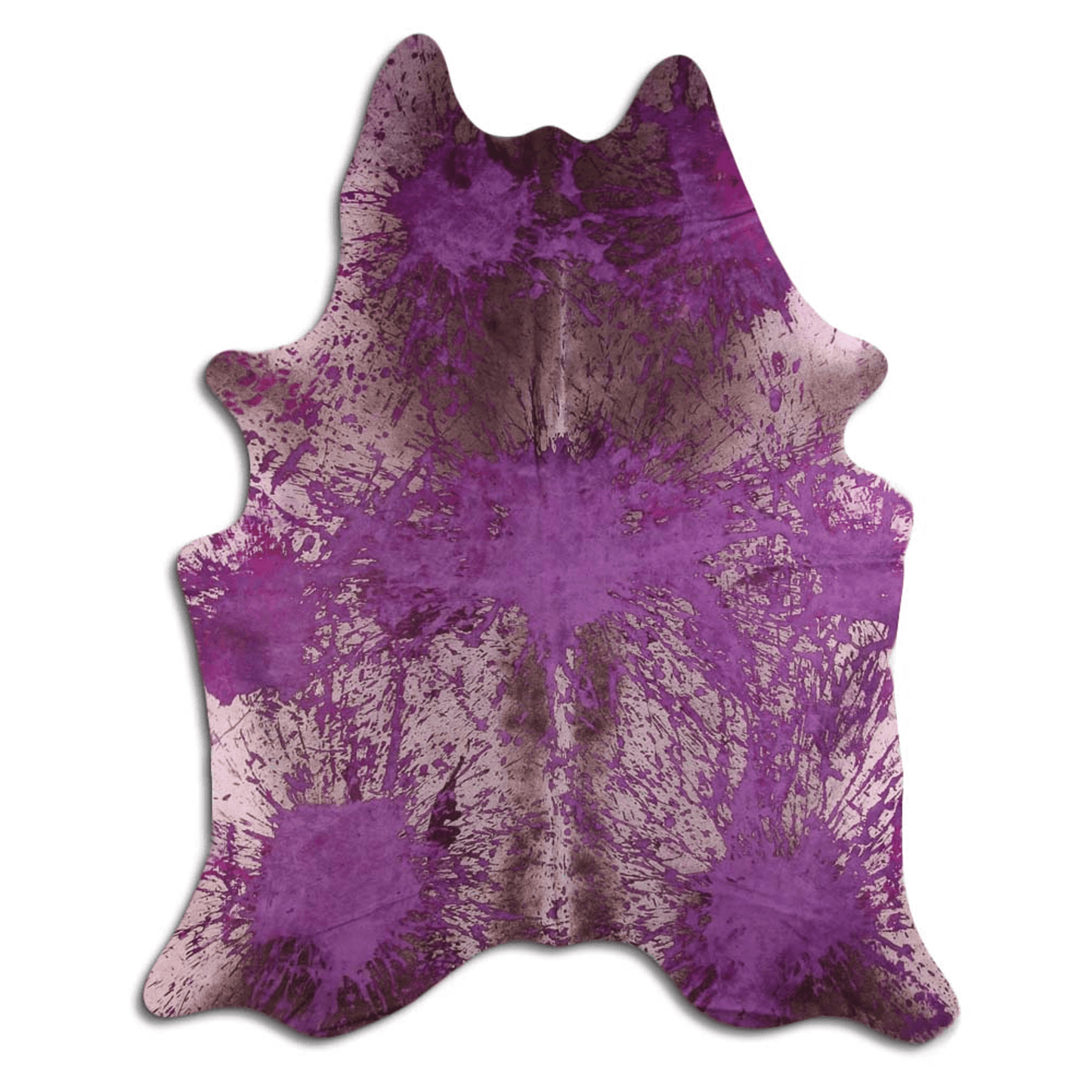 Distressed Purple Acid Washed Cowhide Area Rug