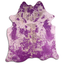 Distressed Purple Acid Washed Cowhide Area Rug