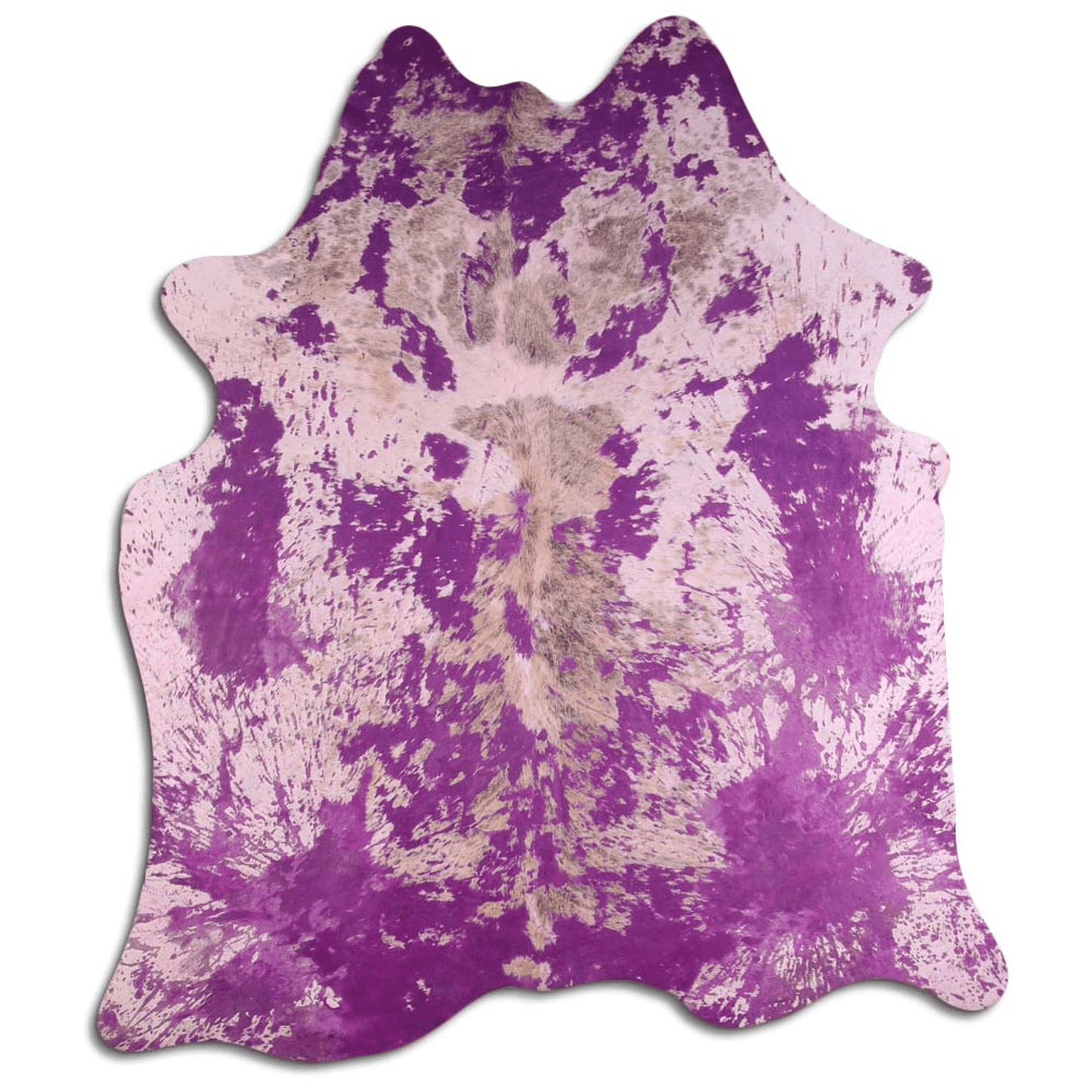Distressed Purple Acid Washed Cowhide Area Rug