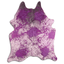 Distressed Purple Acid Washed Cowhide Area Rug