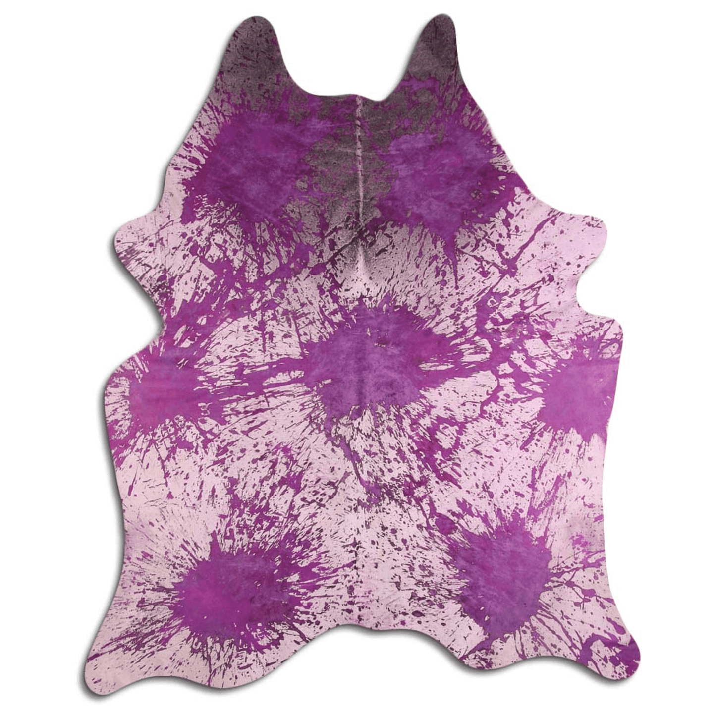 Distressed Purple Acid Washed Cowhide Area Rug