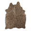 Acid Washed Cowhide Area Rug In Leopard Design On Beige With Gold Accents