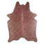 Acid Washed Cowhide Area Rug In Leopard On Beige With Pink Metallic