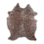 Acid Washed Cowhide Area Rug In Leopard On Beige With Silver Metallic