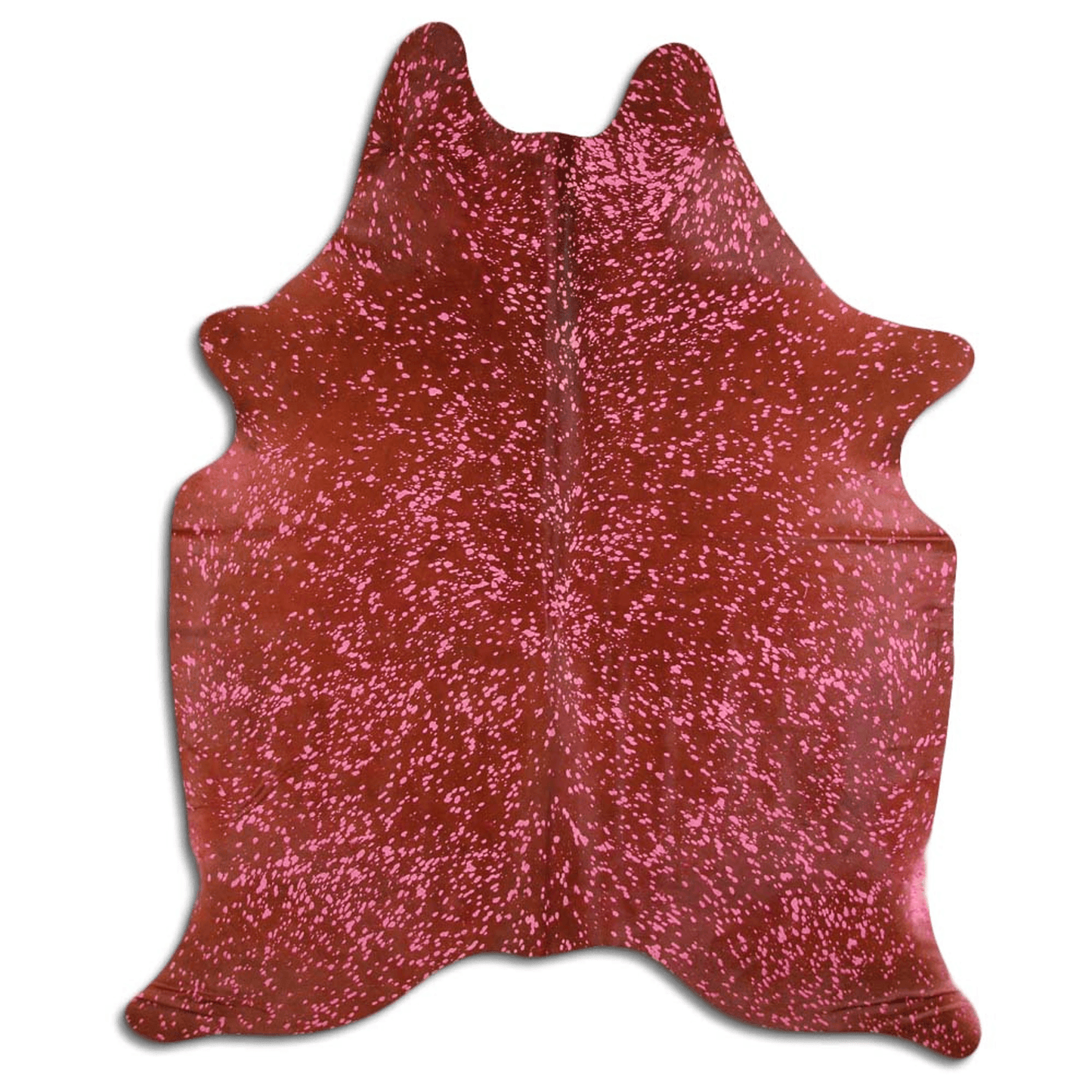 Acid Washed Pink & Brown Cowhide Area Rug - Grade A