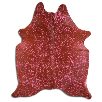Acid Washed Pink & Brown Cowhide Area Rug - Grade A
