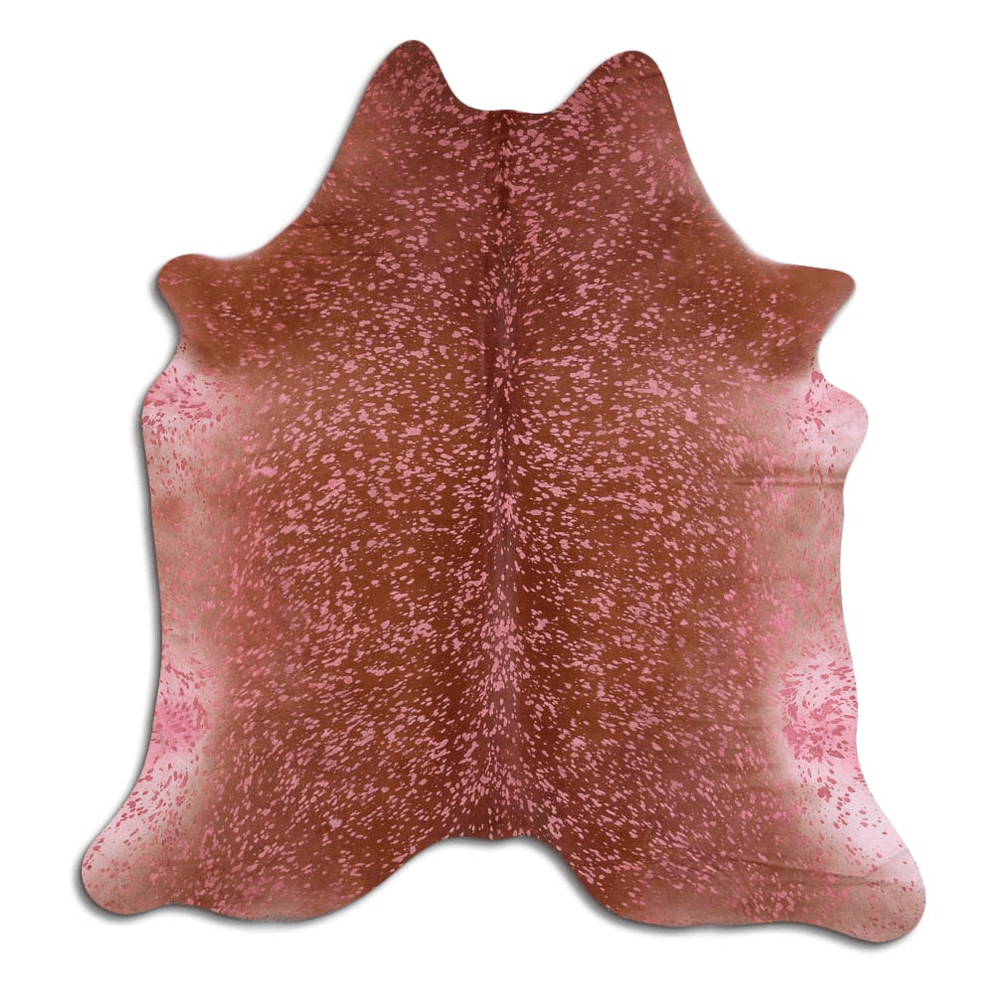Acid Washed Pink & Brown Cowhide Area Rug - Grade A