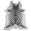 Acid Washed Distressed Zebra Black On White Cowhide Area Rug