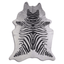 Acid Washed Distressed Zebra Black On White Cowhide Area Rug
