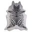 Acid Washed Distressed Zebra Black On White Cowhide Area Rug