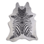 Acid Washed Distressed Zebra Black On White Cowhide Area Rug