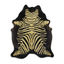 Acid Washed Distressed Zebra Cowhide Area Rug In Yellow And Black