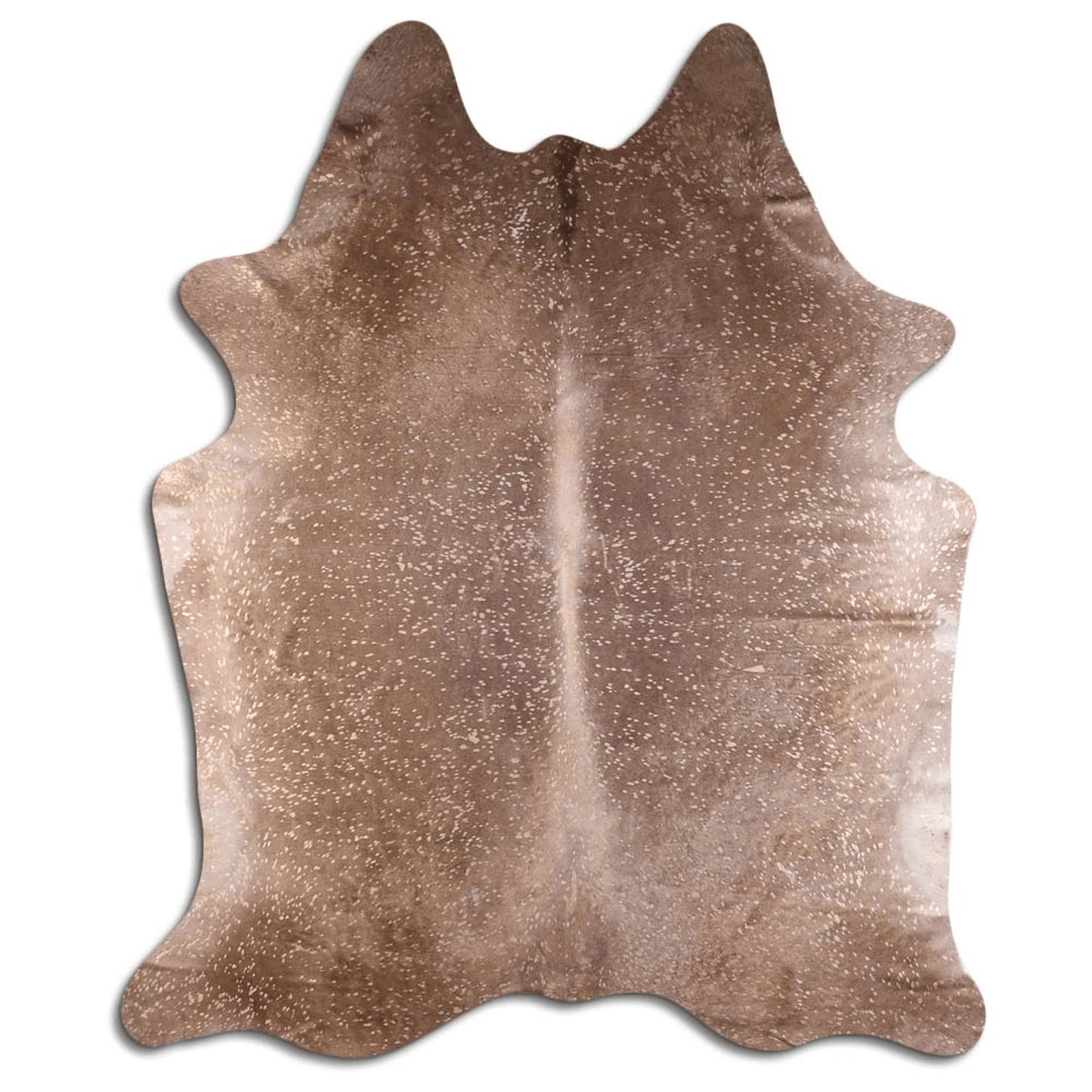 Acid Washed Gold Metallic Cowhide Area Rug On Camel