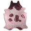 Acid Washed Pink Metallic Cowhide Area Rug On Black And White