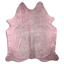 Pink Metallic Acid Washed Cowhide Area Rug