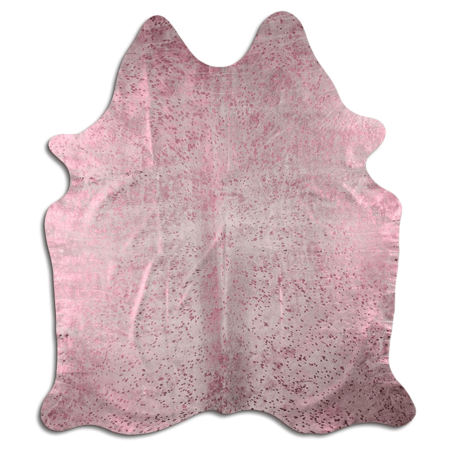 Pink Metallic Acid Washed Cowhide Area Rug
