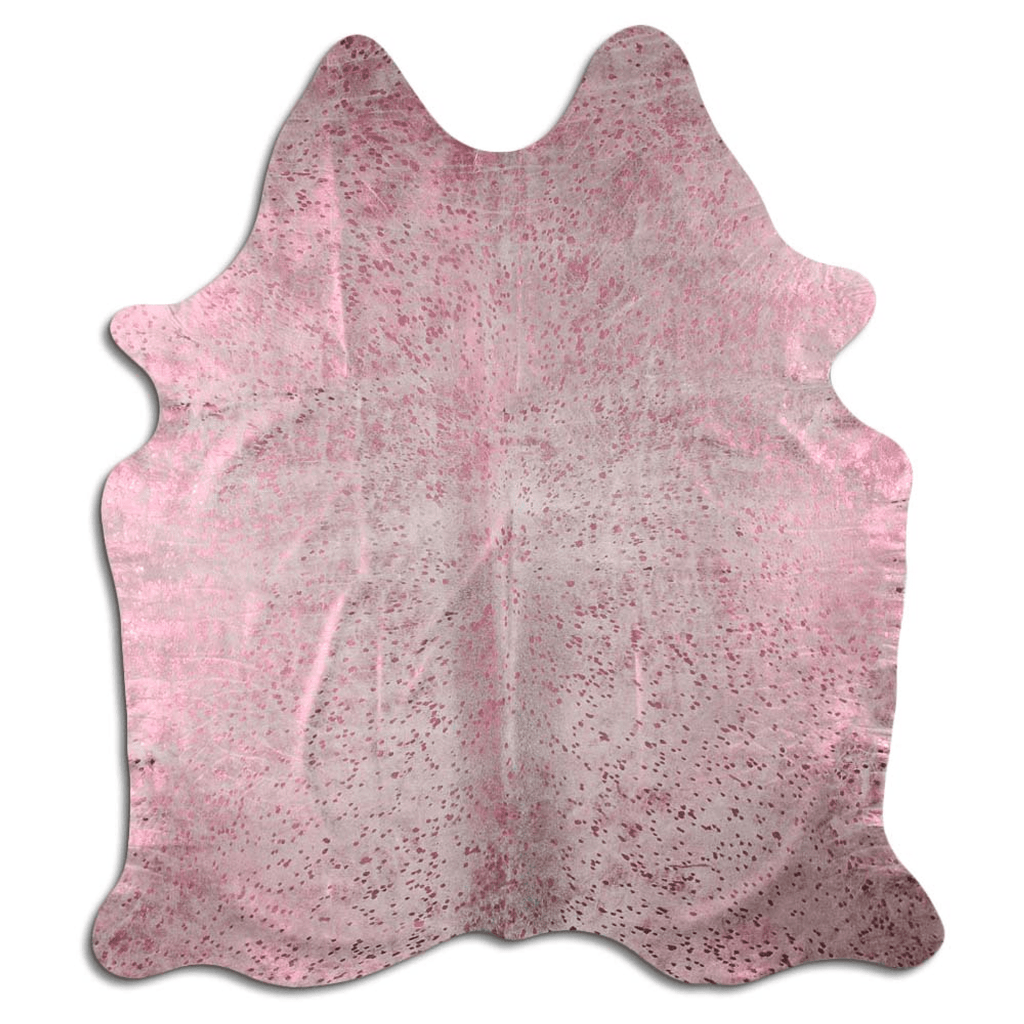 Pink Metallic Acid Washed Cowhide Area Rug