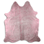 Pink Metallic Acid Washed Cowhide Area Rug