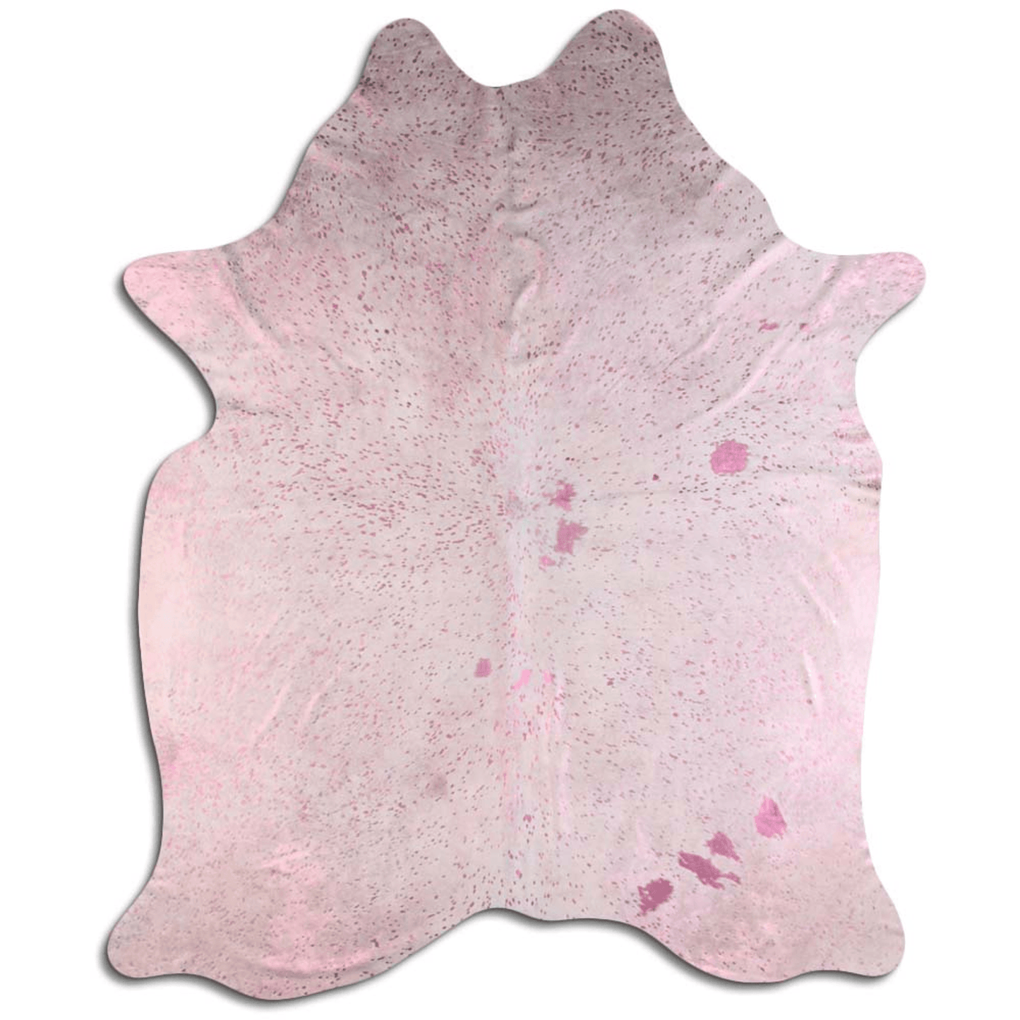 Pink Metallic Acid Washed Cowhide Area Rug