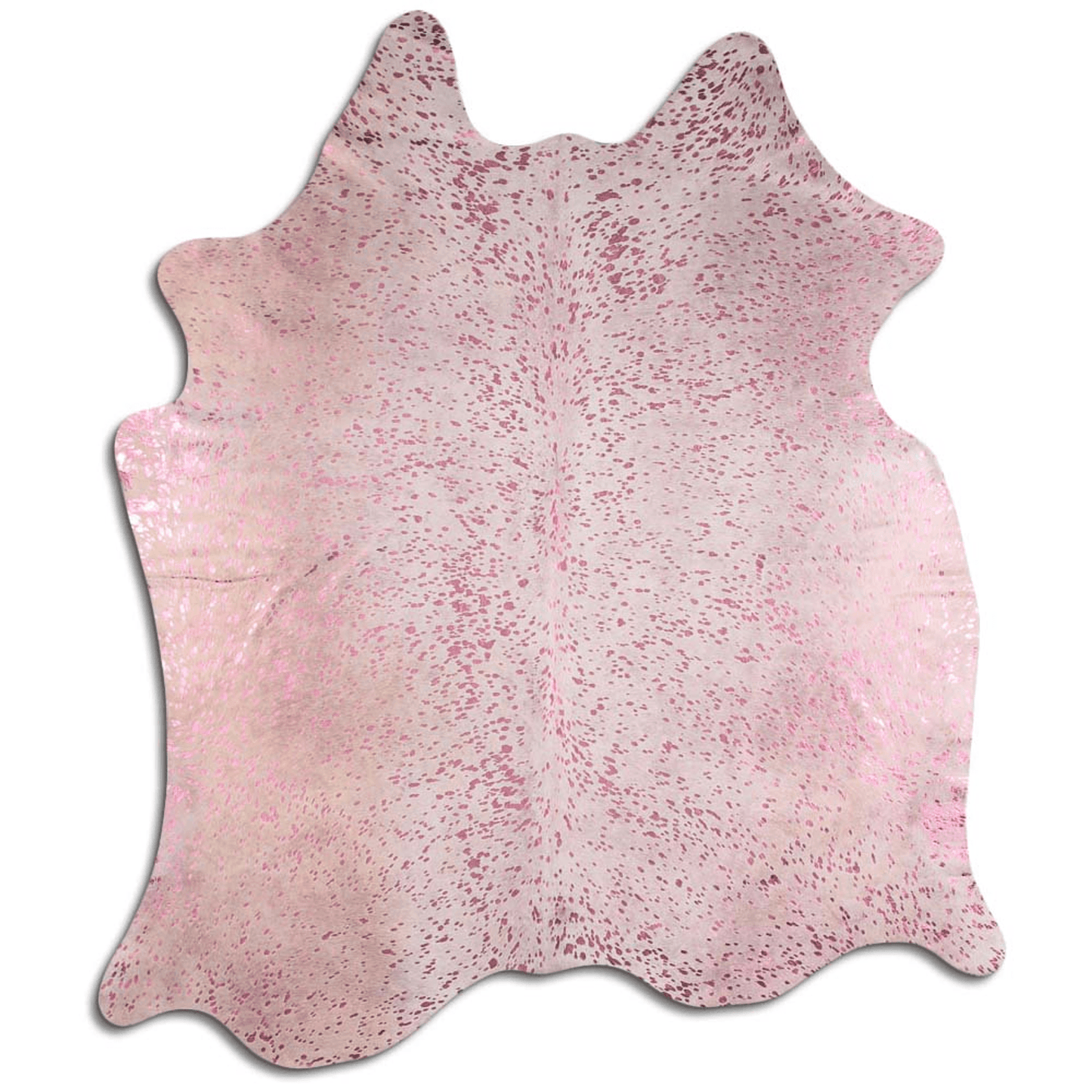 Pink Metallic Acid Washed Cowhide Area Rug