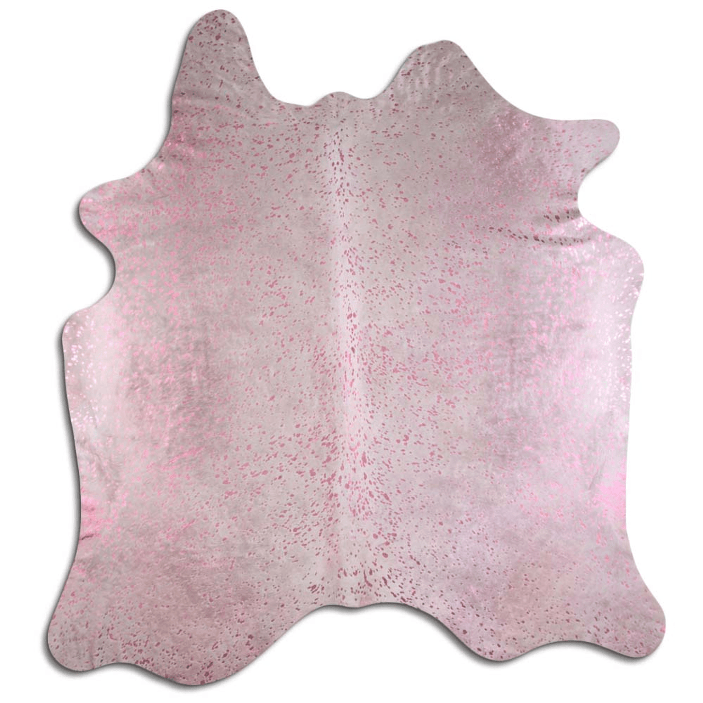 Pink Metallic Acid Washed Cowhide Area Rug