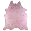 Pink Metallic Acid Washed Cowhide Area Rug