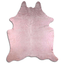 Pink Metallic Acid Washed Cowhide Area Rug