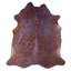 Acid Washed Cowhide Rug In Purple Metallic On Brown