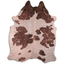 Acid Washed Cowhide Area Rug In Rose Gold Metallic On Black And White