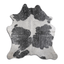 Acid Washed Silver Metallic Cowhide Area Rug In Black And White