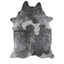 Acid Washed Silver Metallic Cowhide Area Rug In Black And White