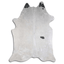 Acid Washed Silver Metallic Cowhide Area Rug In Black And White