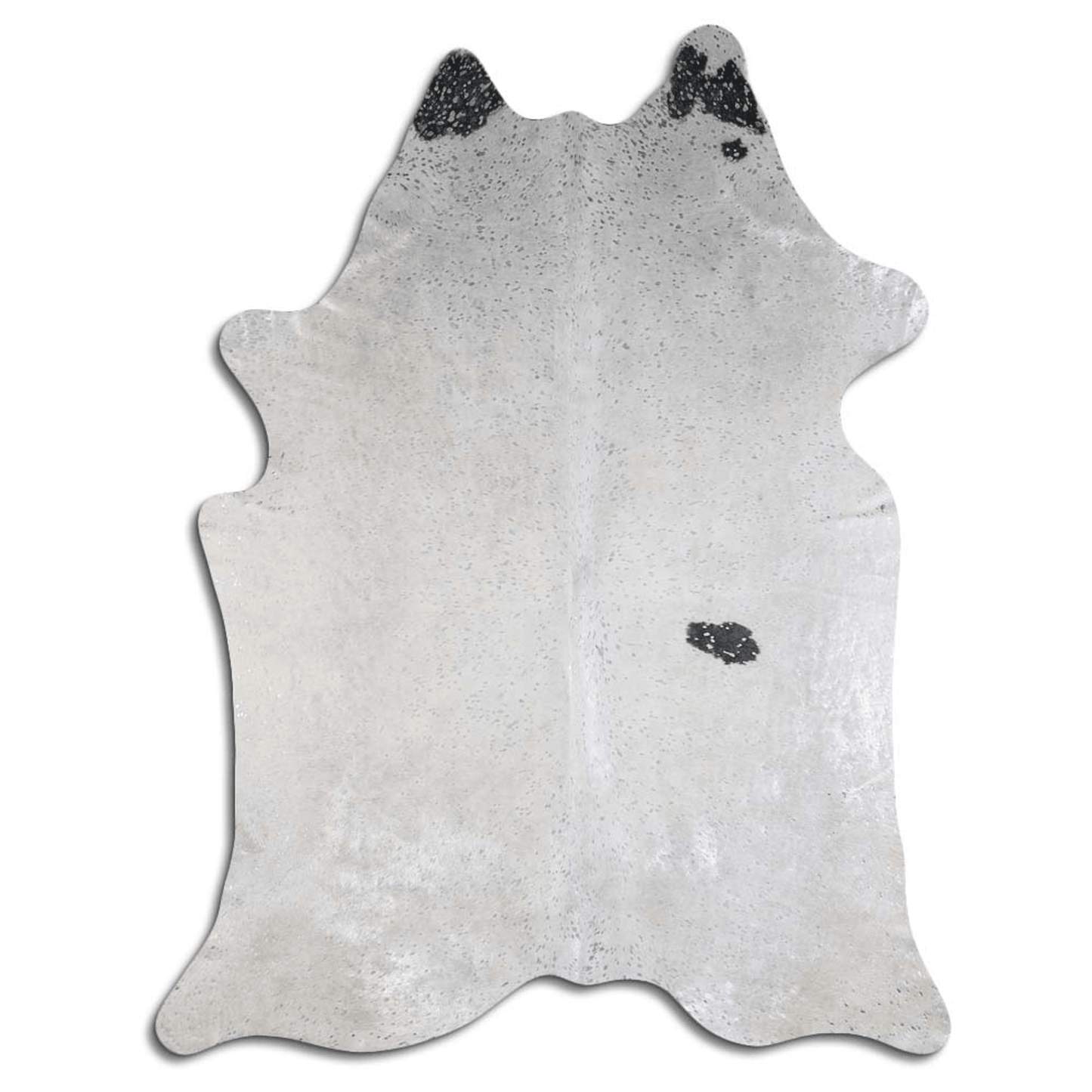 Acid Washed Silver Metallic Cowhide Area Rug In Black And White
