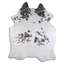 Acid Washed Silver Metallic Cowhide Area Rug In Black And White