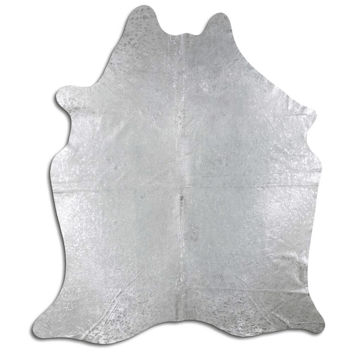Acid Washed Silver Metallic Cowhide Area Rug - 32-45 Square Feet