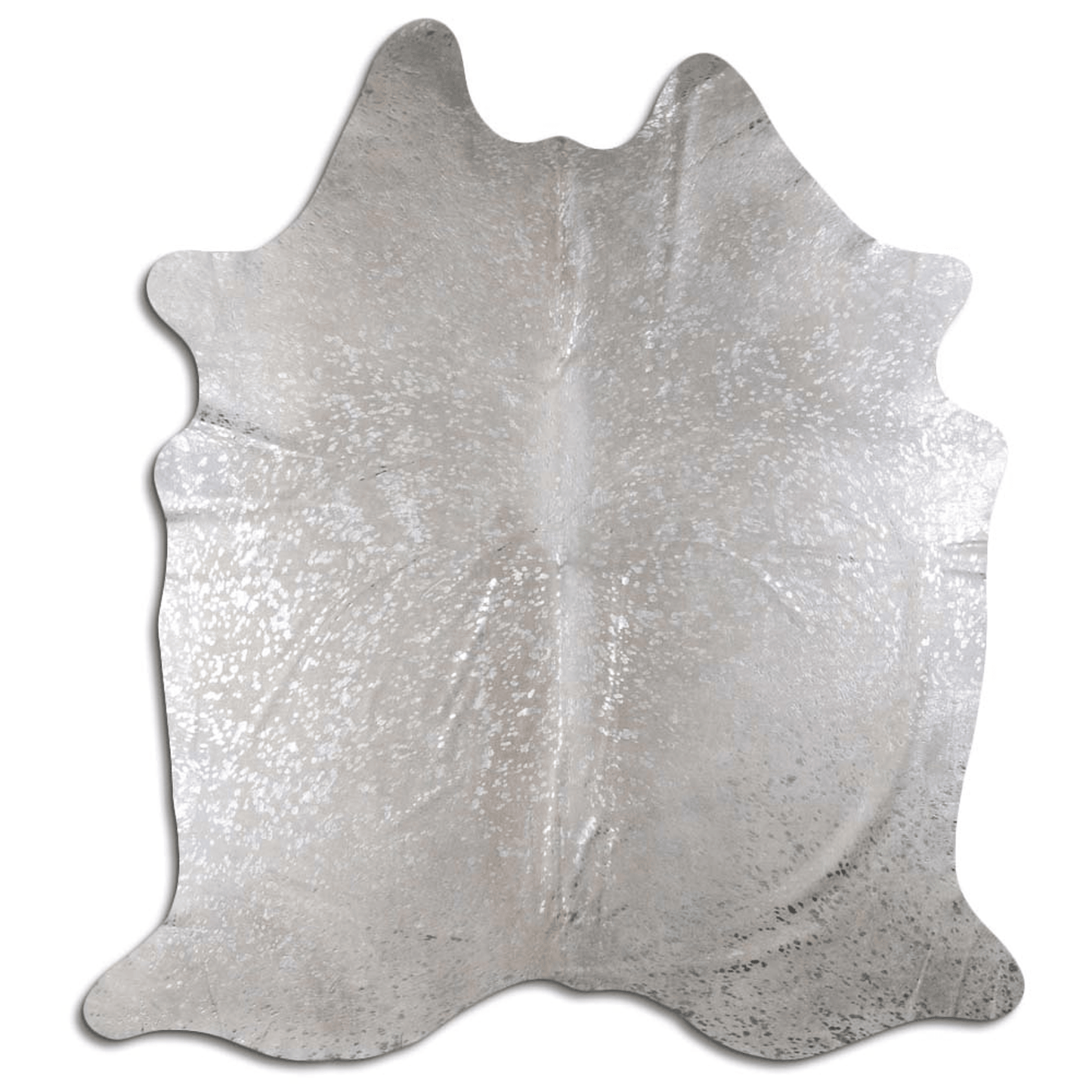 Acid Washed Silver Metallic Cowhide Area Rug - 32-45 Square Feet