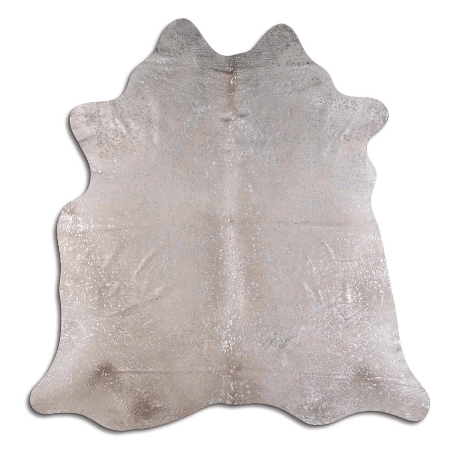 Acid Washed Silver Metallic Cowhide Area Rug - 32-45 Square Feet