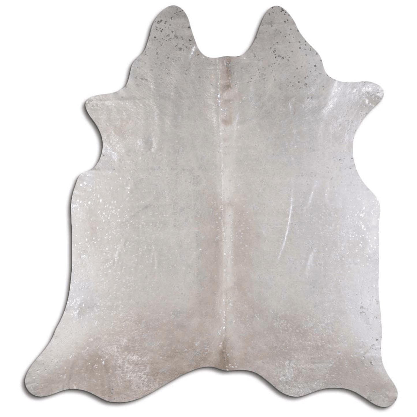 Acid Washed Silver Metallic Cowhide Area Rug - 32-45 Square Feet