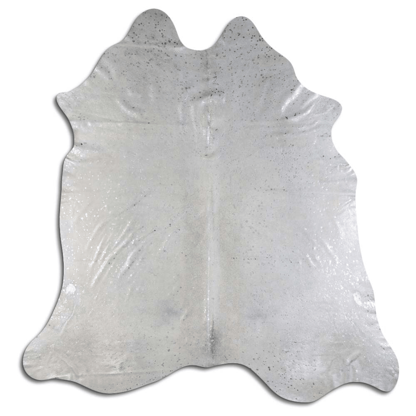 Acid Washed Silver Metallic Cowhide Area Rug - 32-45 Square Feet