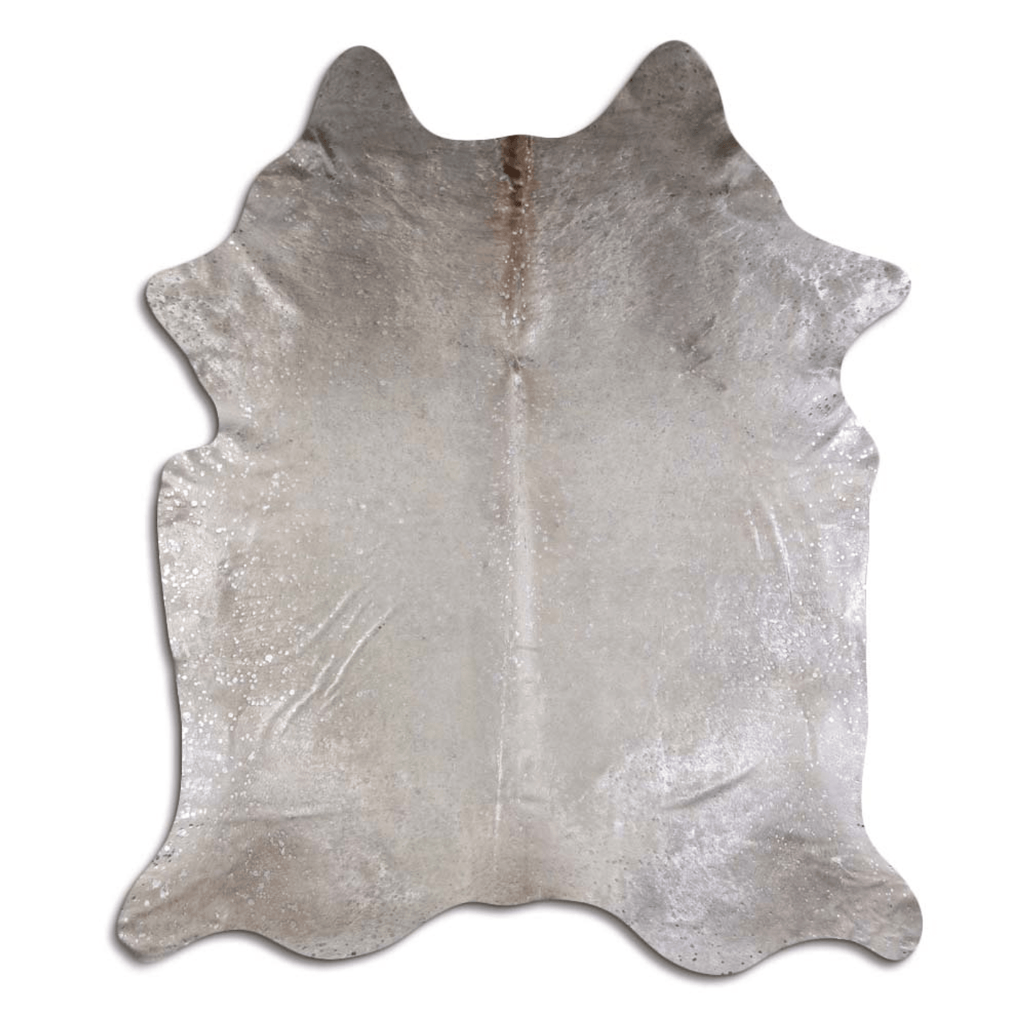 Acid Washed Silver Metallic Cowhide Area Rug - 32-45 Square Feet