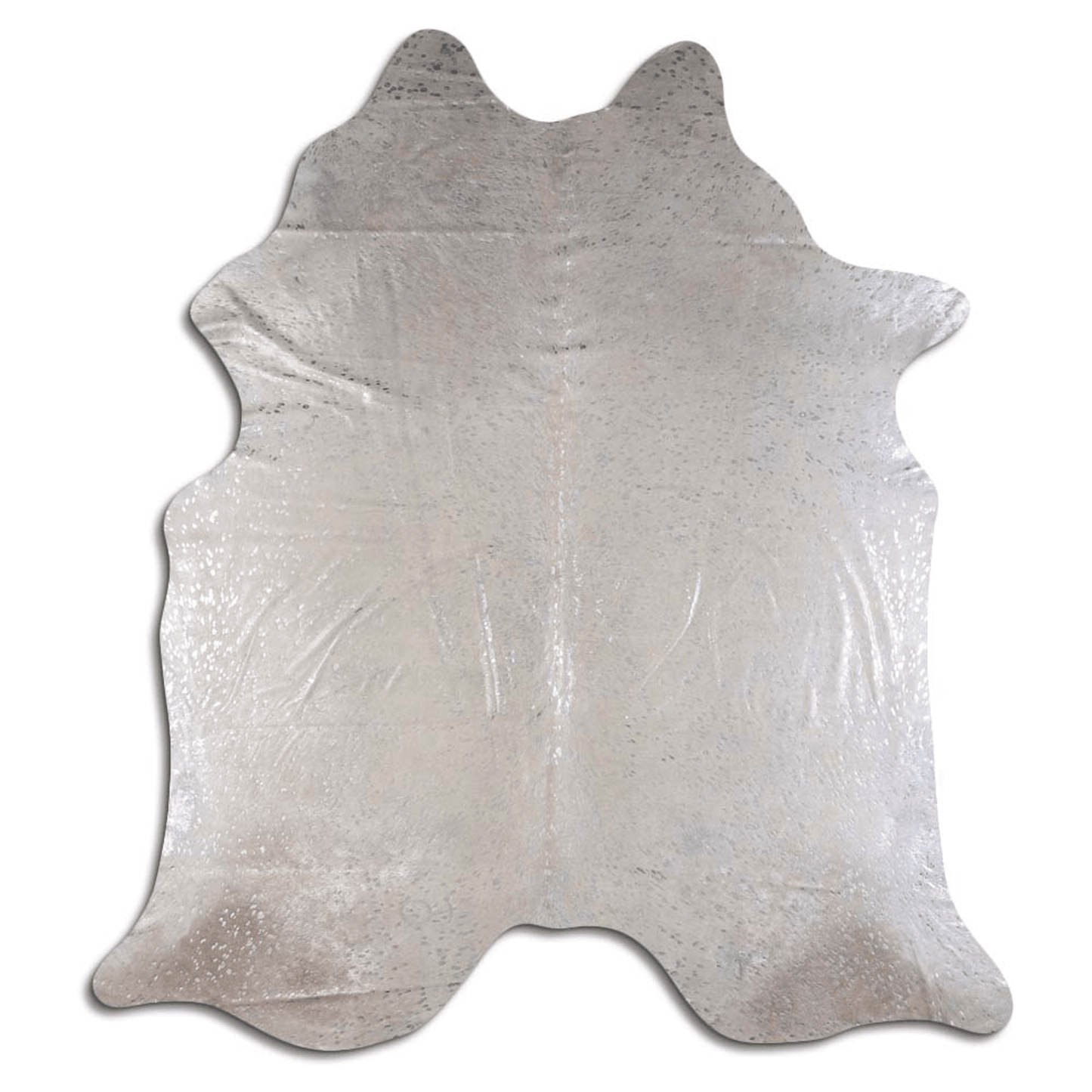 Acid Washed Silver Metallic Cowhide Area Rug - 32-45 Square Feet
