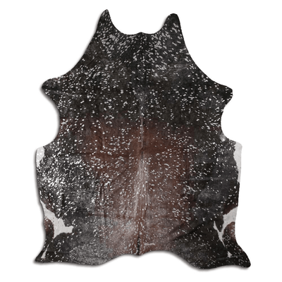 Silver Metallic TriColor Acid Washed Cowhide Area Rug - Grade A, 32-45 Sq Ft